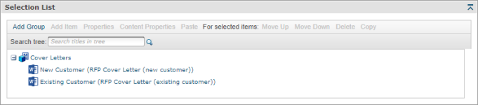 Example of a Selection Driven Content Component